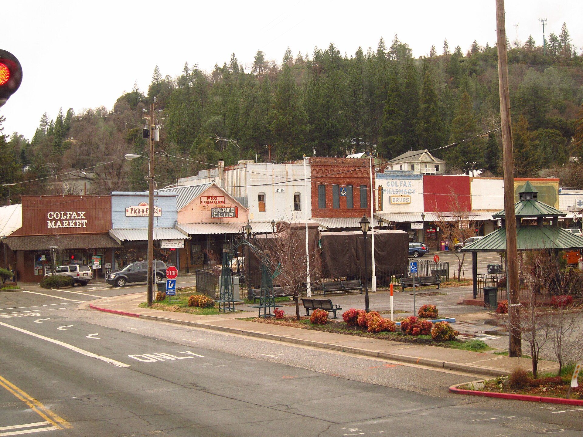 Historic commercial buildings in Colfax, California