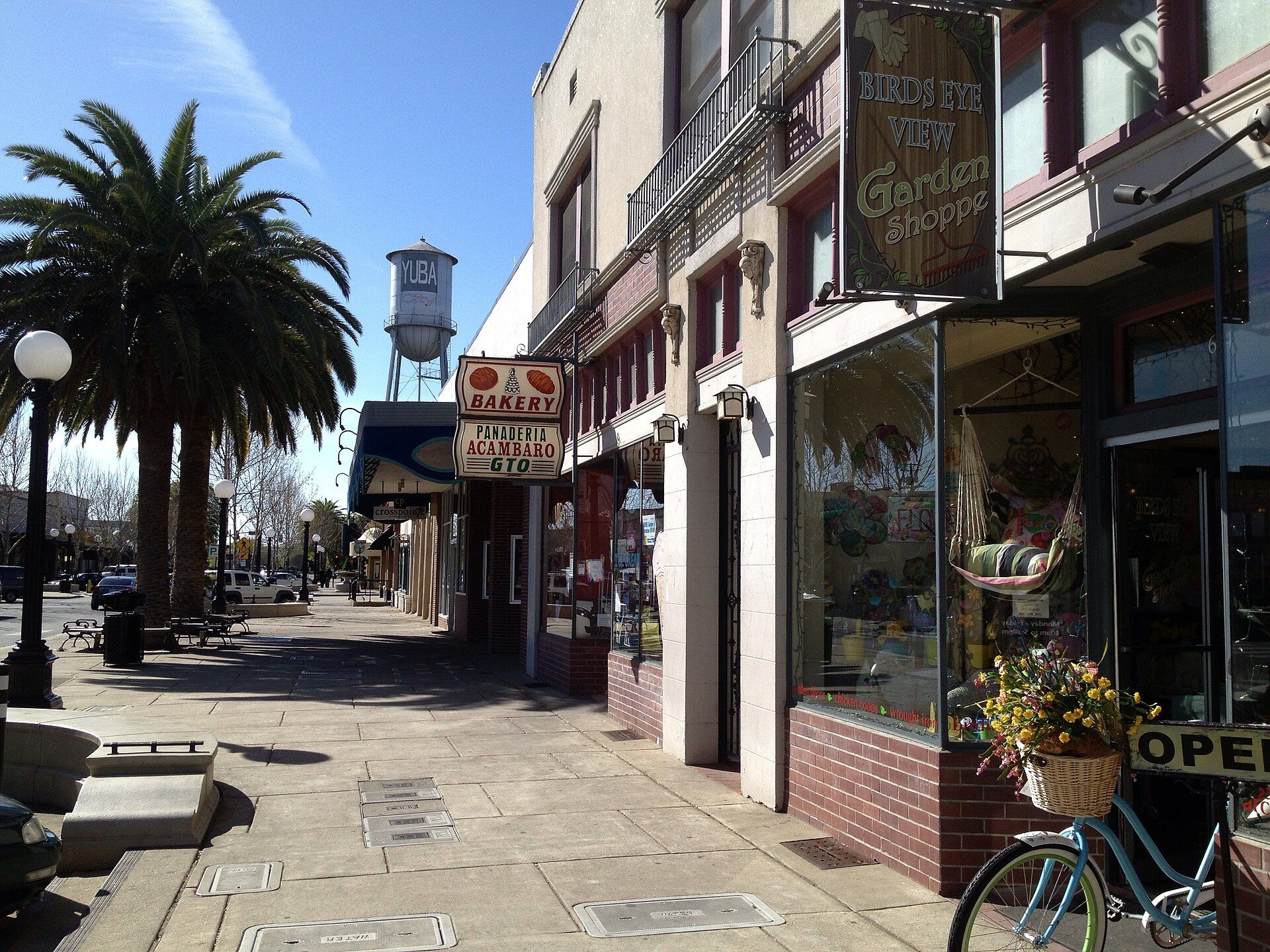 Downtown commercial street in Yuba City, California